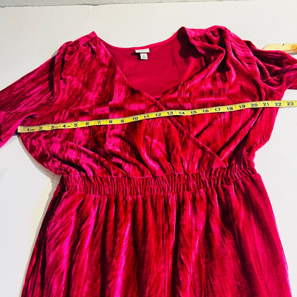 A New Day Pink Crushed Velvet Long Sleeve Jumpsuit Size L Large - Picture 5 of 7